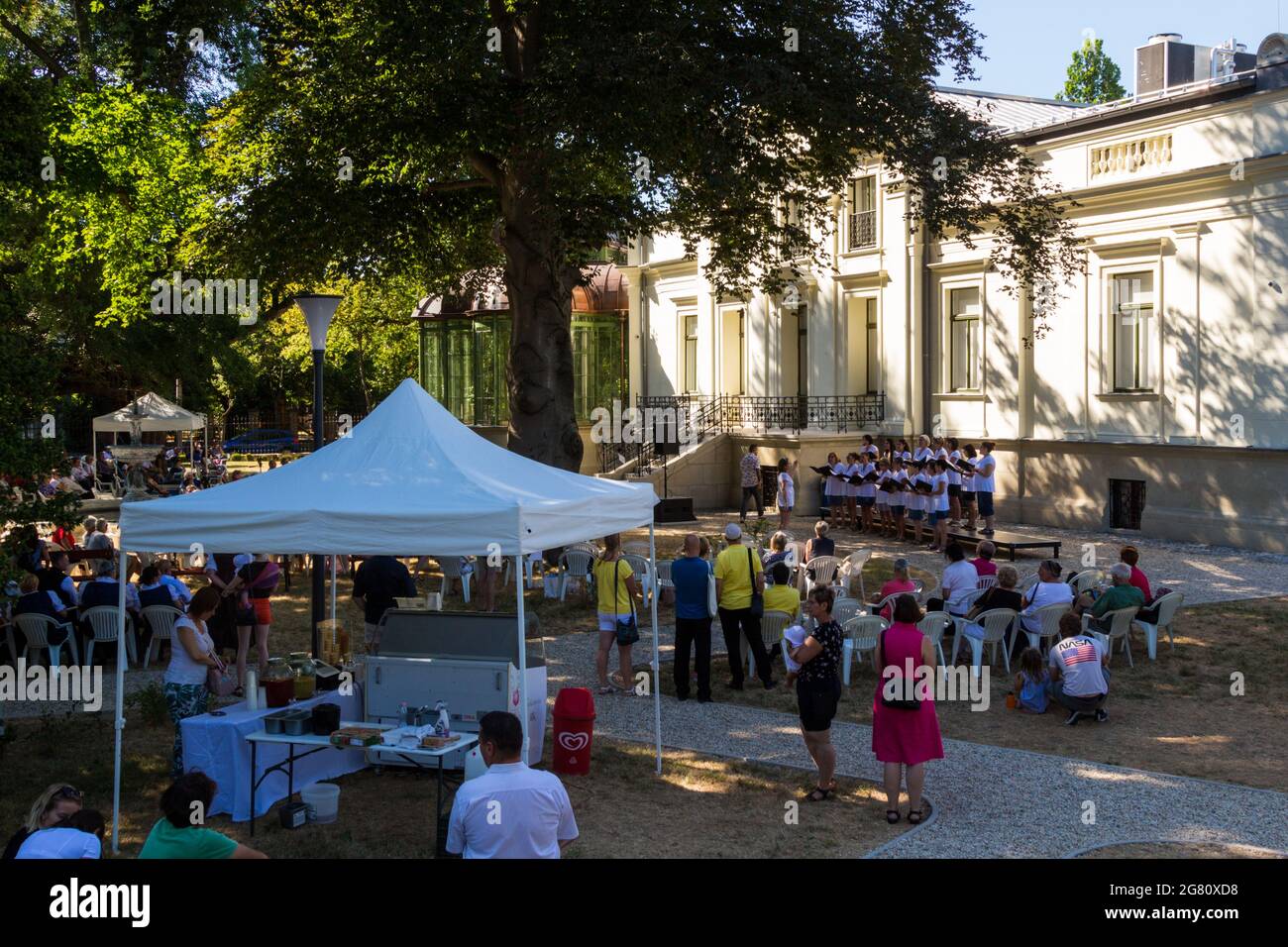 Soproni Korusunnep (Chorfest) im Park der Lenck-Villa, Sopron, Ungarn Stockfoto