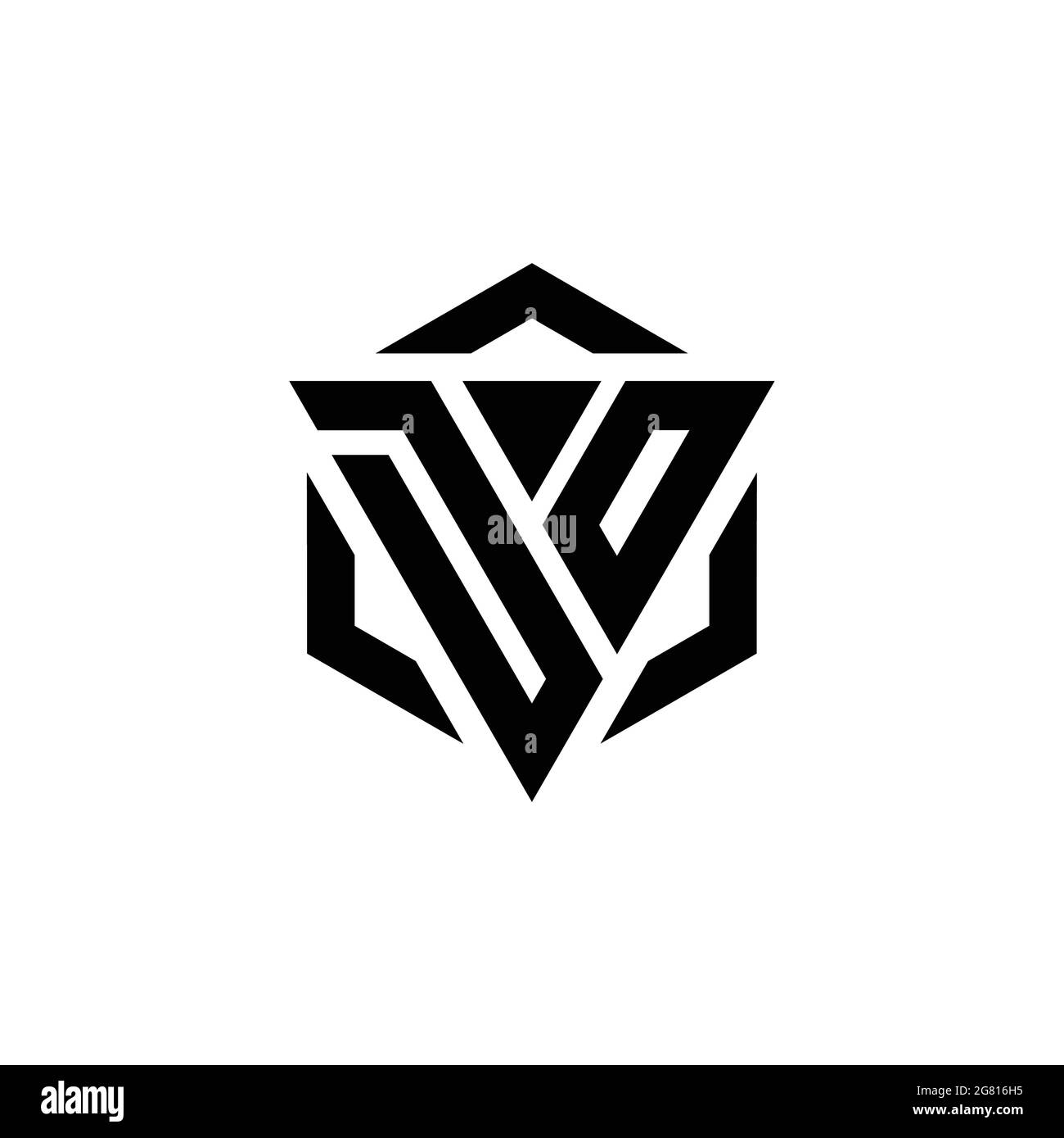 DO Logo Monogramm mit Dreieck und Sechseck moderne Design-Vorlage isoliert auf weißem Hintergrund Stock Vektor