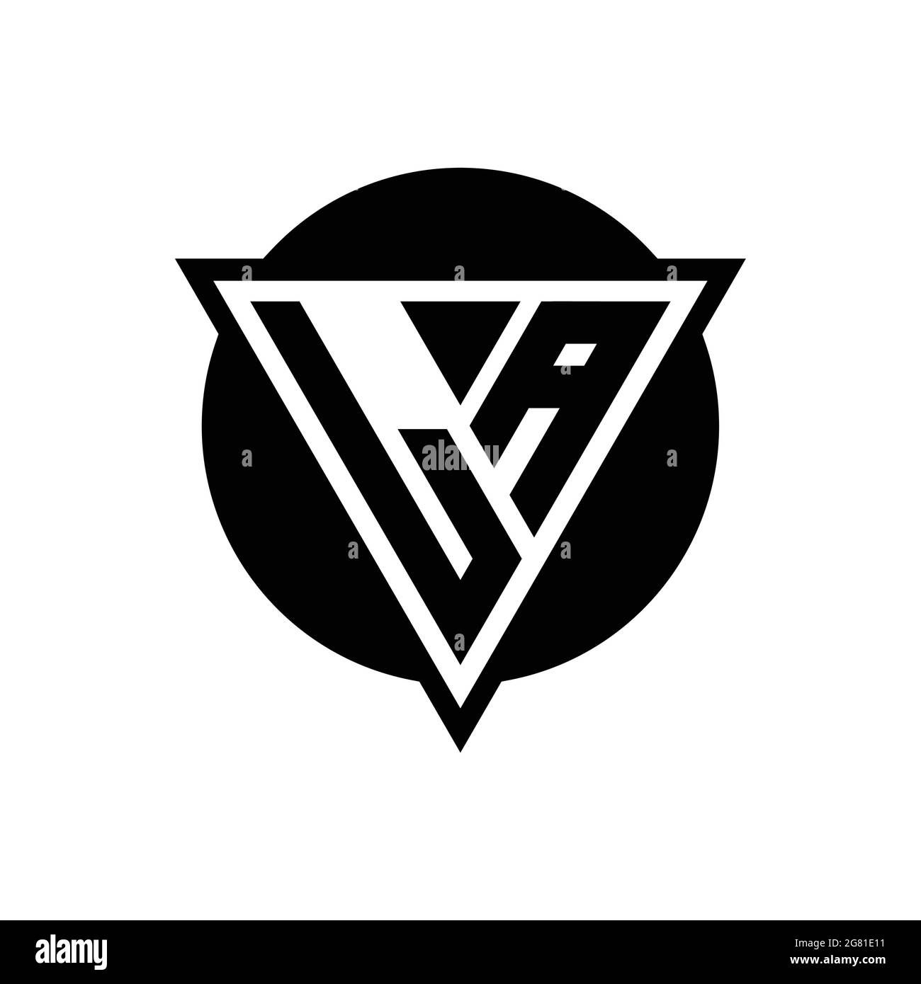 LA-Logo mit negativem Raum Dreieck und kreisförmigen Design-Vorlage isoliert auf weißem Hintergrund Stock Vektor