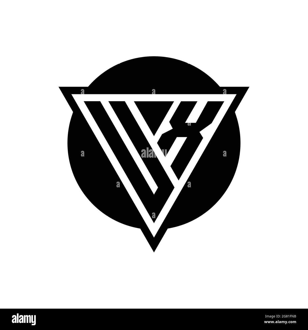 UX-Logo mit negativem Raum Dreieck und kreisförmigen Design-Vorlage isoliert auf weißem Hintergrund Stock Vektor
