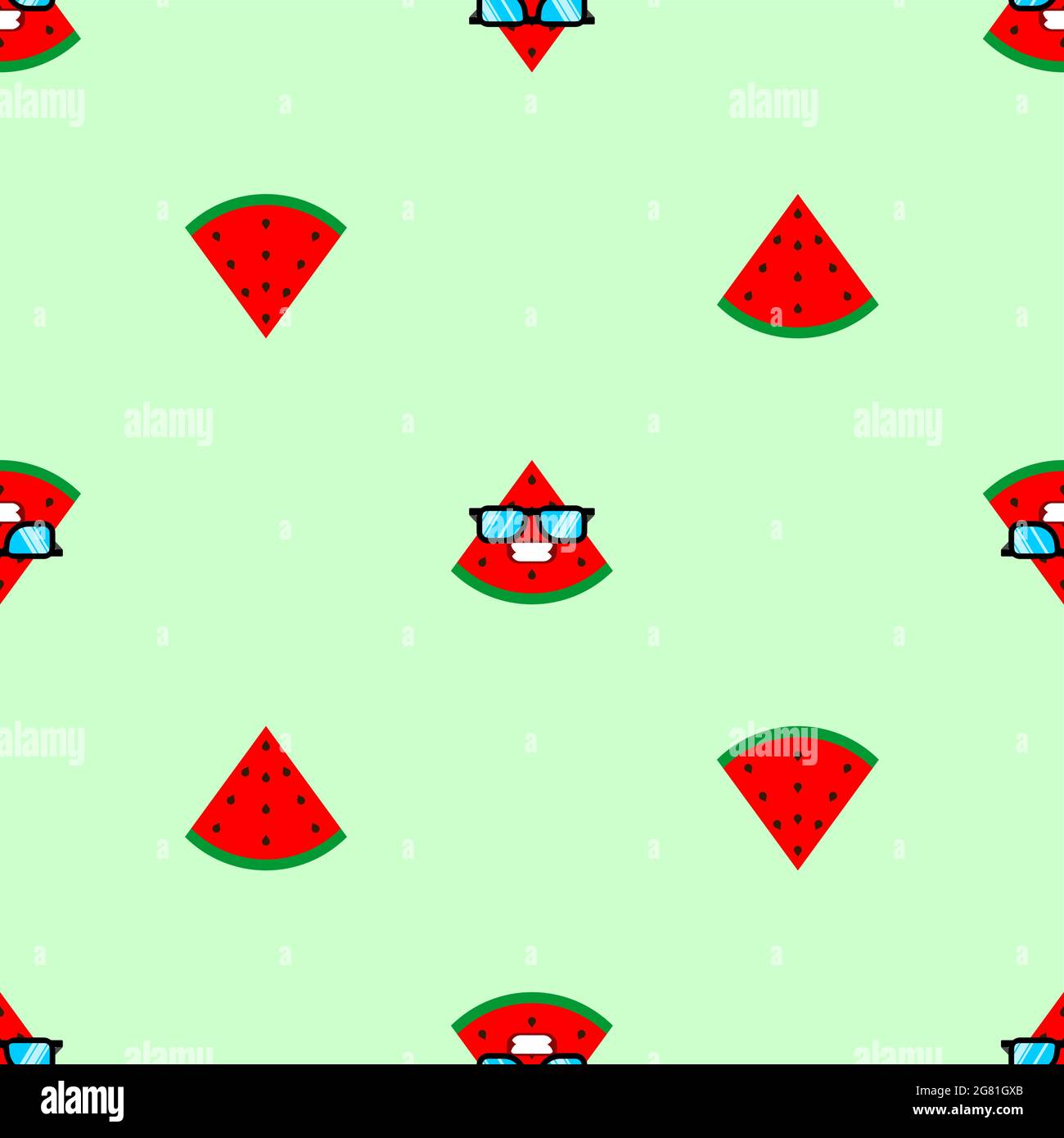 Wassermelone mit Gläsermuster nahtlos. Wassermelone kühlen Hintergrund Stock Vektor