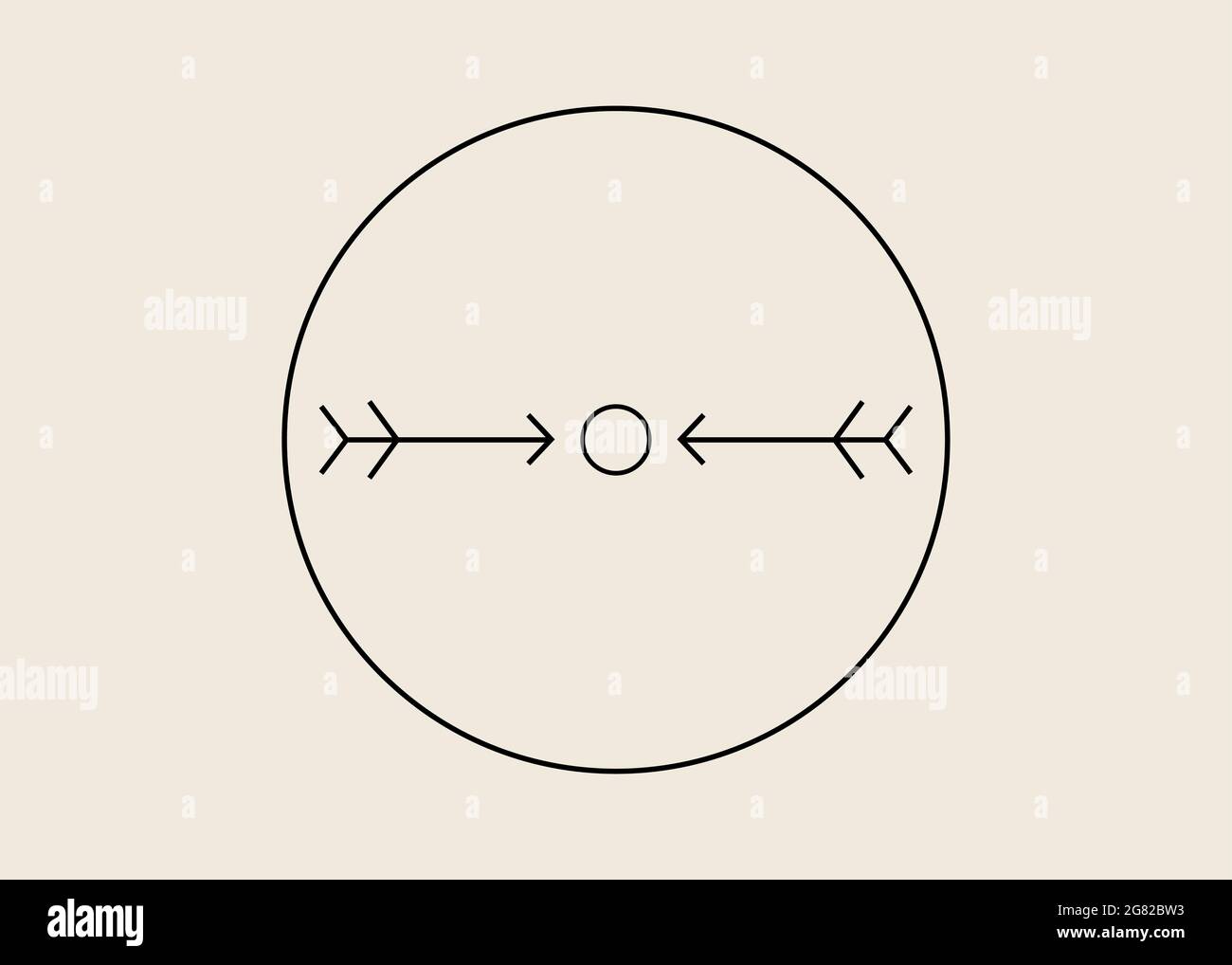 Indianische Symbole, Pfeile werden im Symbol des Schutzes dargestellt, weil sie die Hauptverteidigungsform der Indianer waren. Der Kreis Stock Vektor