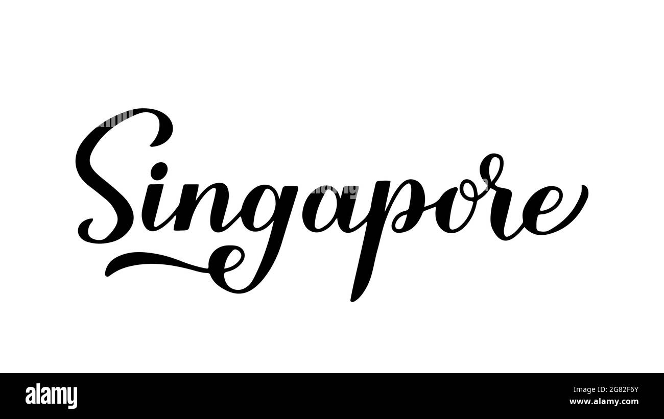 Singapur Kalligraphie Schriftzug isoliert auf weißem Hintergrund. Vektorvorlage für Typografie Poster, Banner, Flyer, Aufkleber, T-Shirt, Usw. Stock Vektor