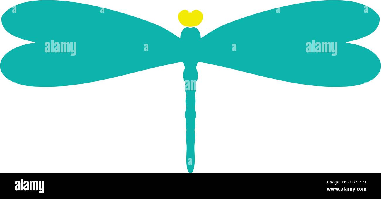 Farbige Silhouette einer Libelle. Vorlage zum Drucken Stock Vektor