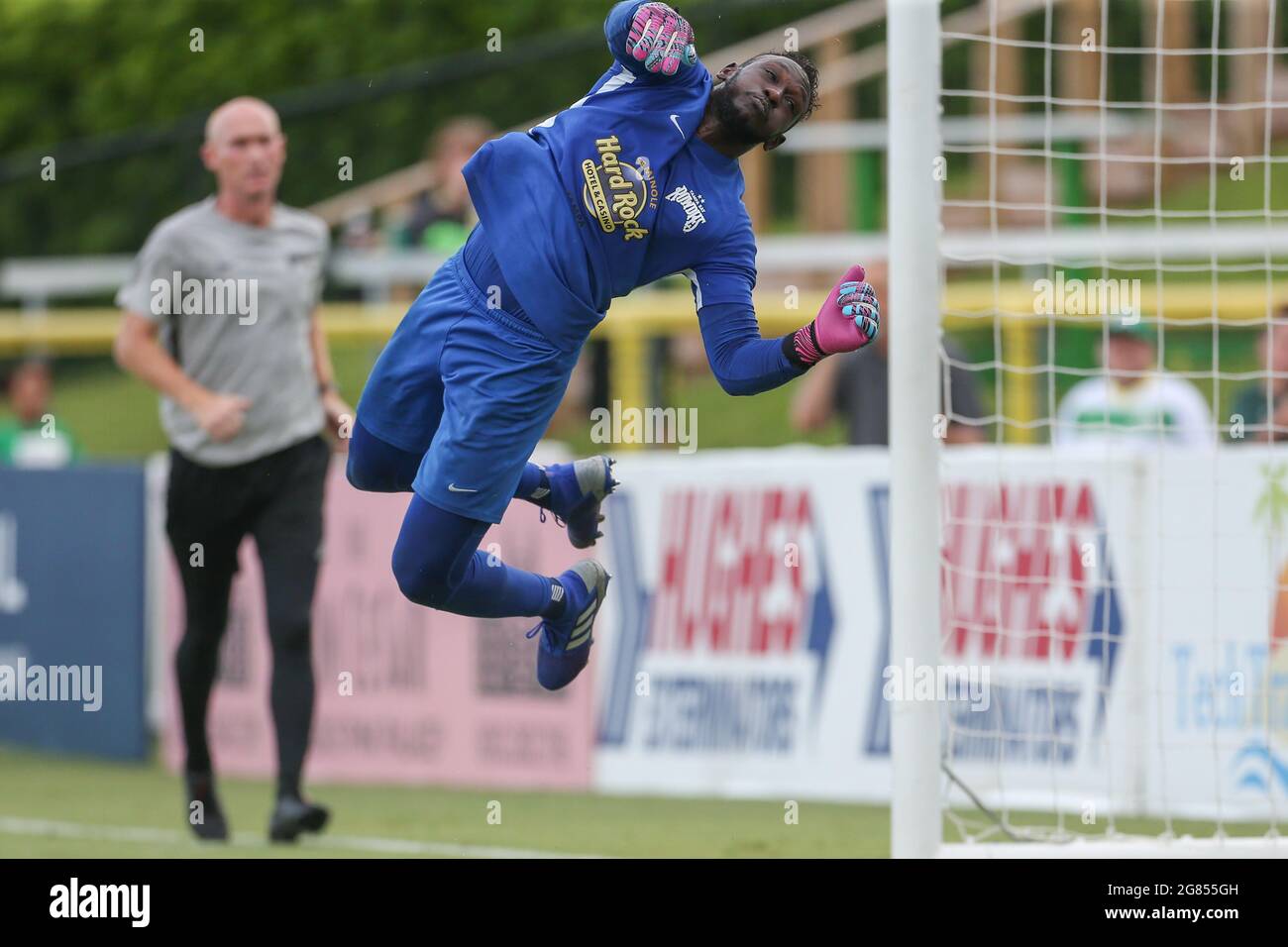 St. Petersburg, FL USA; Tampa Bay Rowdies Torhüter Raiko Arozarena (56) während der Vorspielaufwärmungen vor einem USL-Fußballspiel gegen den Hartford Athl Stockfoto