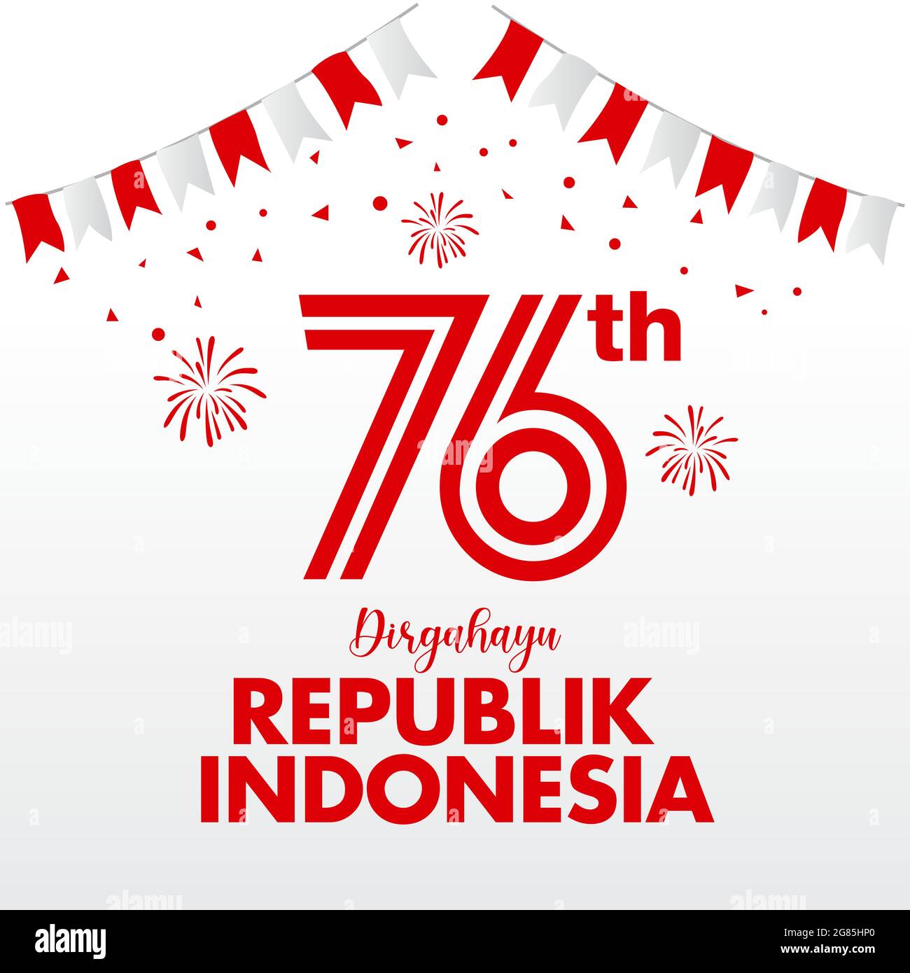 Indonesia Independence Day Logo Konzept. Dirgahayu Republik indonesien bedeutet Unabhängigkeitstag der Republik Indonesien Stock Vektor