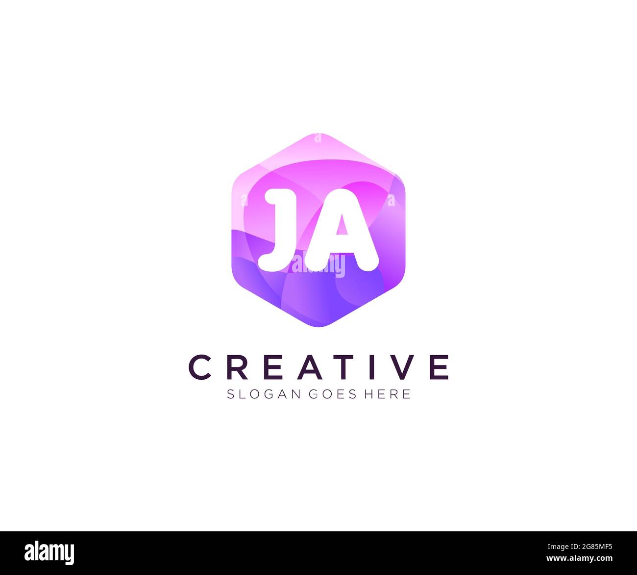 JA Initiallogo mit farbenfroher Vorlage für das Logo des modernen Business-Alphabets aus Hexagon Stock Vektor