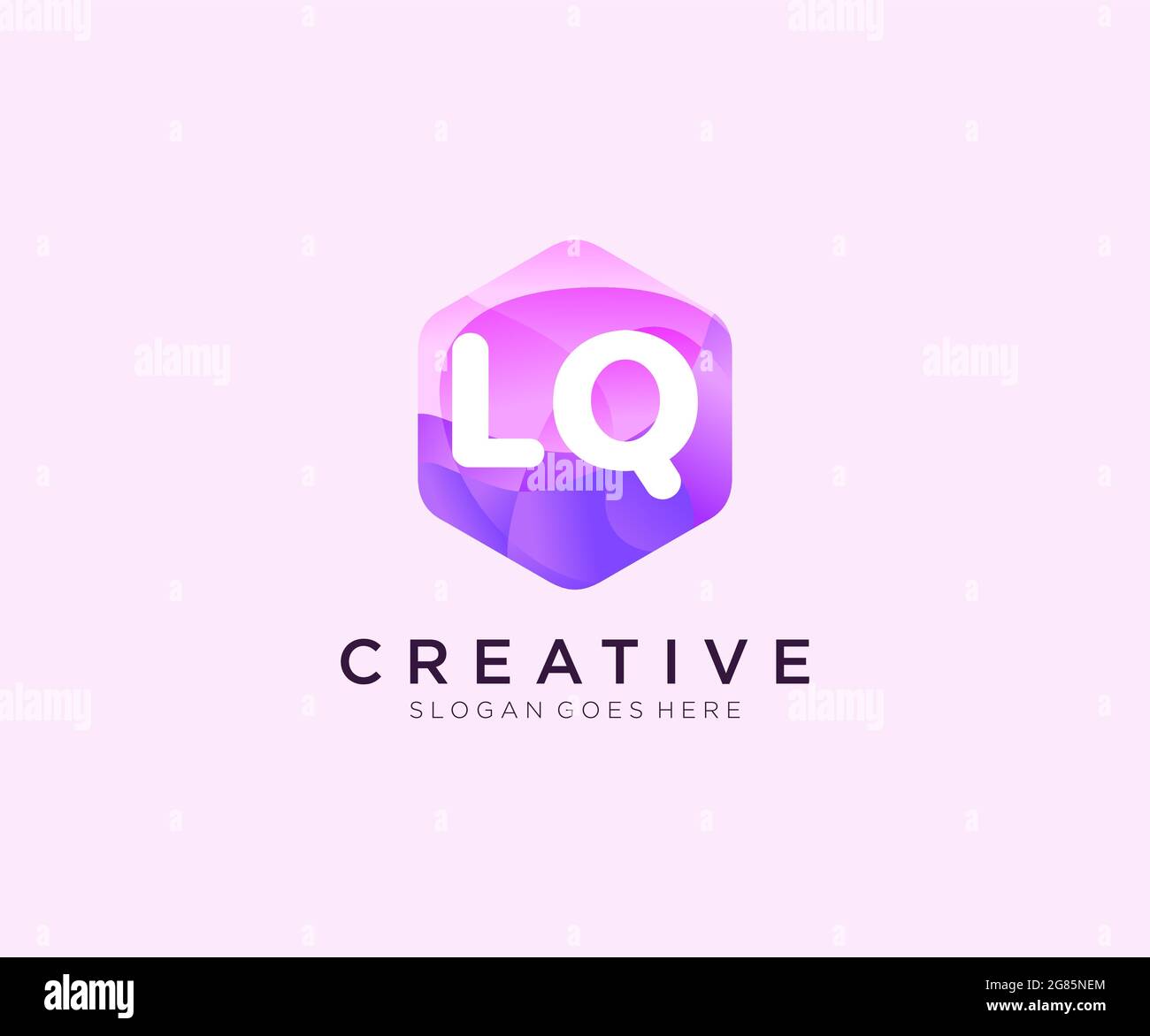 LQ-Initiallogo mit farbenfroher Vorlage für das Logo des modernen Business-Alphabets aus Hexagon Stock Vektor