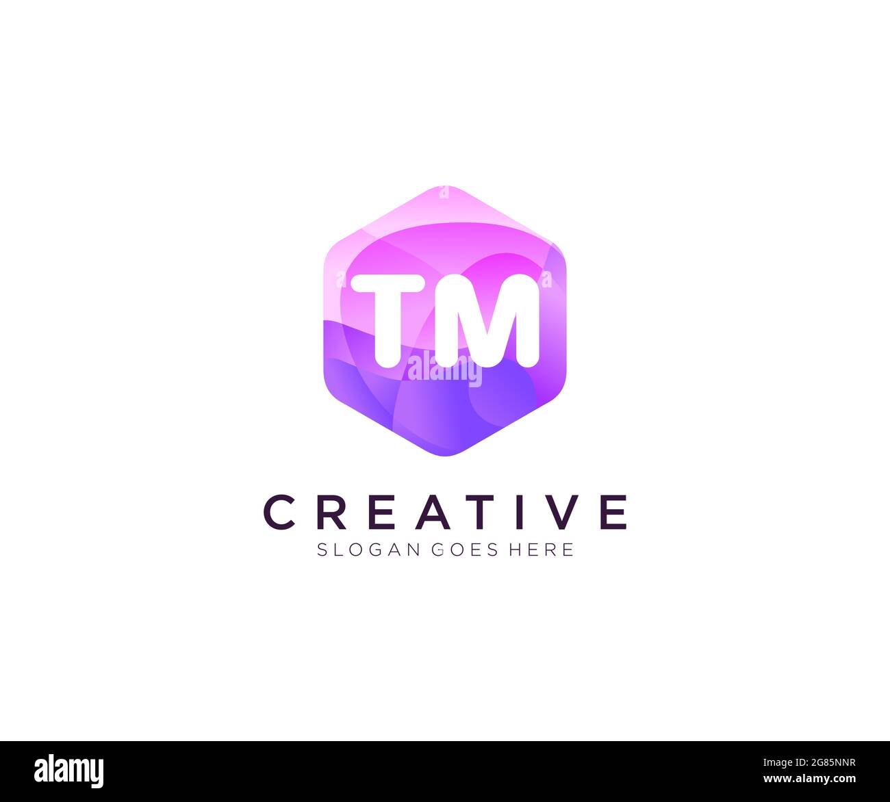 TM-Initiallogo mit farbenprächtiger Vorlage für das Logo des modernen Geschäftsalphabets aus Hexagon Stock Vektor
