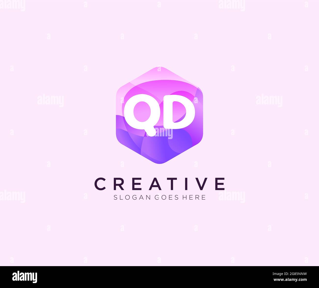 QD-Initiallogo mit farbenfroher Vorlage für das Logo des modernen Business-Alphabets aus Hexagon Stock Vektor