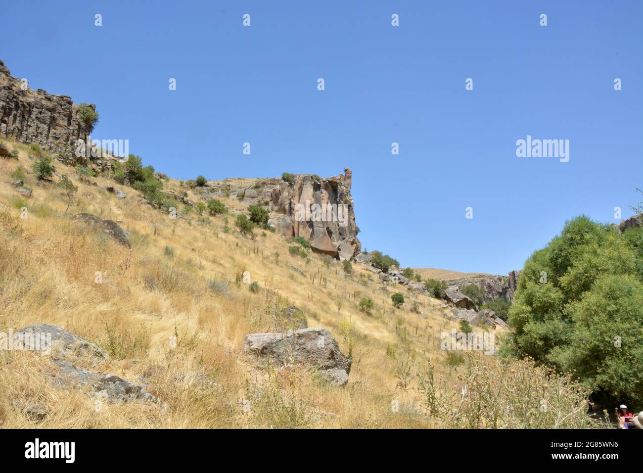 Die Landschaft des Ihlara-Tals. Stockfoto