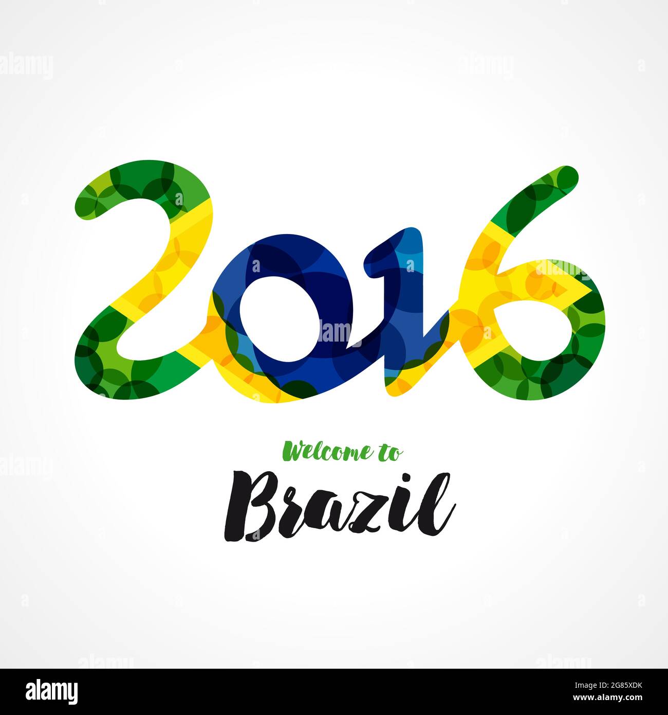 Willkommen bei Brasilien Coveridea. Brasilianische Flag-Elemente mit moderner Bubble-Textur. Kreatives Konzept mit nationalem Hintergrund. Isolierte abstrakte Grafik-Desi Stock Vektor