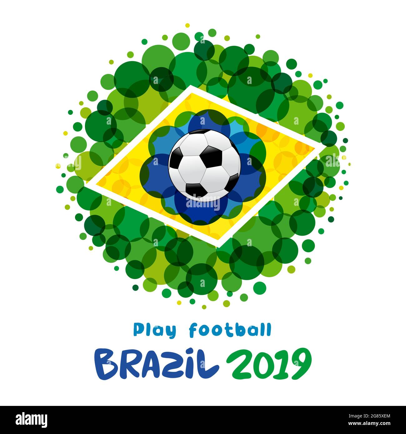 Willkommen bei Brasilien Coveridea. Brasilianische Flag-Elemente mit moderner Bubble-Textur. Kreatives Konzept mit nationalem Hintergrund. Isolierte abstrakte Grafik-Desi Stock Vektor