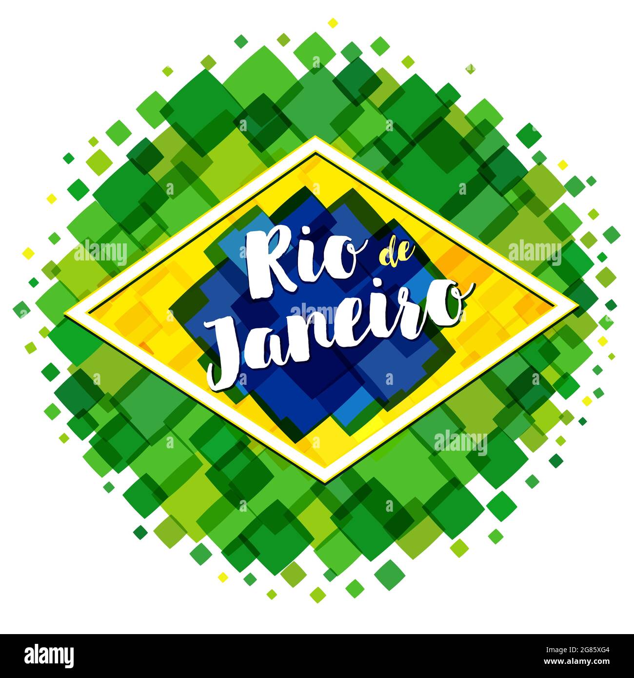 Willkommen bei Brasilien Coveridea. Brasilianische Flag-Elemente mit moderner Bubble-Textur. Kreatives Konzept mit nationalem Hintergrund. Isolierte abstrakte Grafik-Desi Stock Vektor