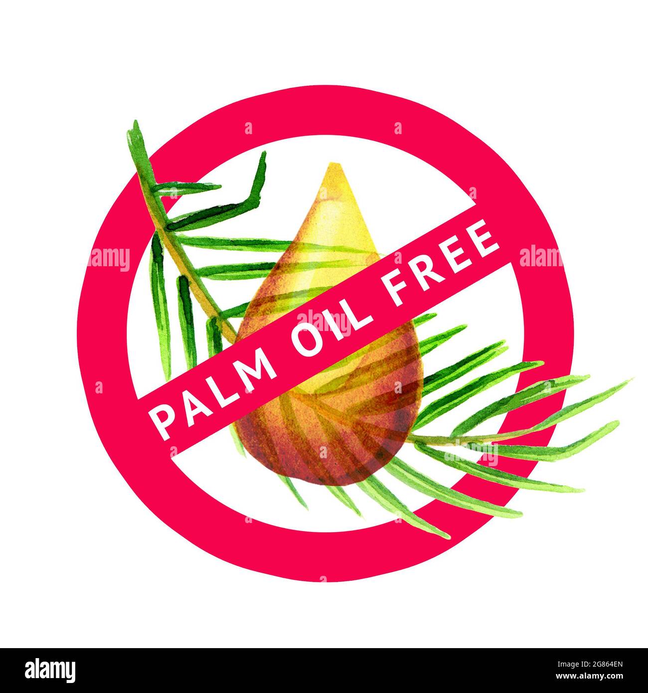 Palmöl frei Symbol Aquarell Illustration Stockfoto