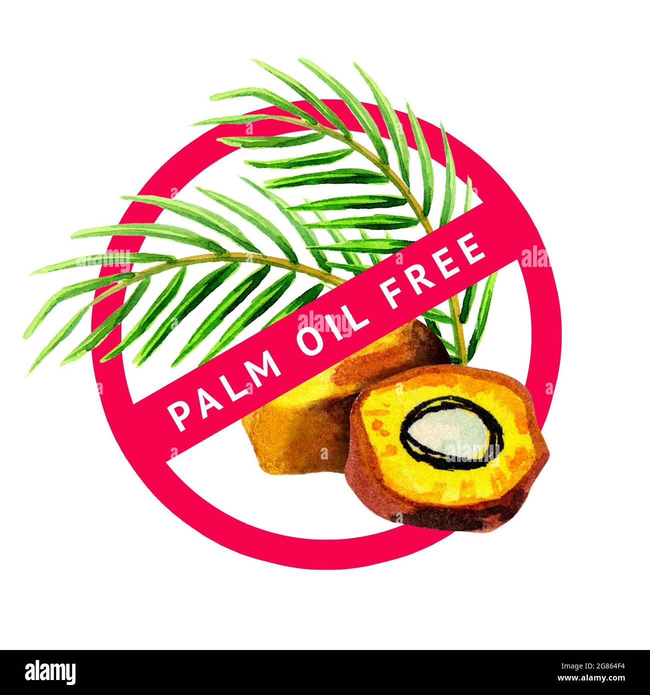 Palmöl-freies Aquarell-Symbol Stockfoto