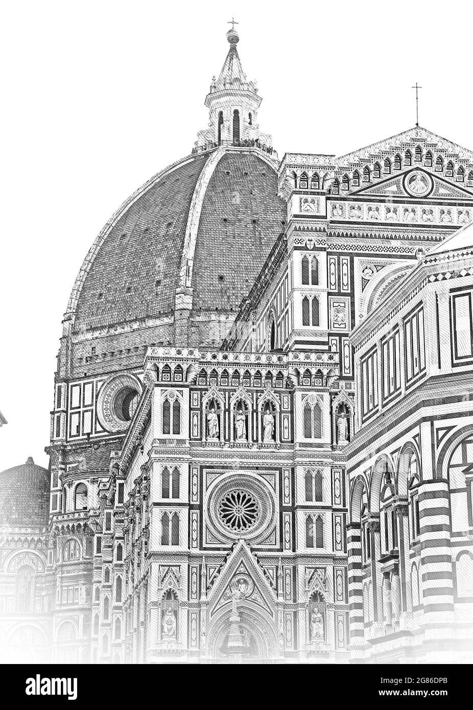 Kathedrale Santa Maria del Fiore in Florenz am Duomo-Platz - größte Attraktion der Stadt Stockfoto