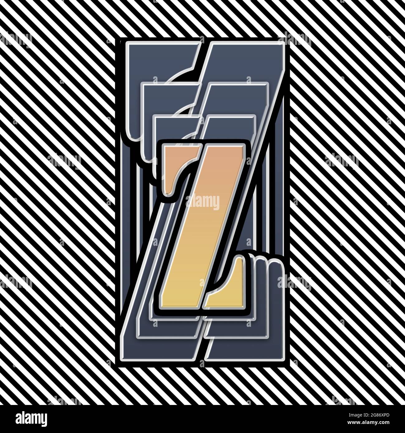 Monogramm mit Großbuchstaben Z-Schablonierung Stockfoto