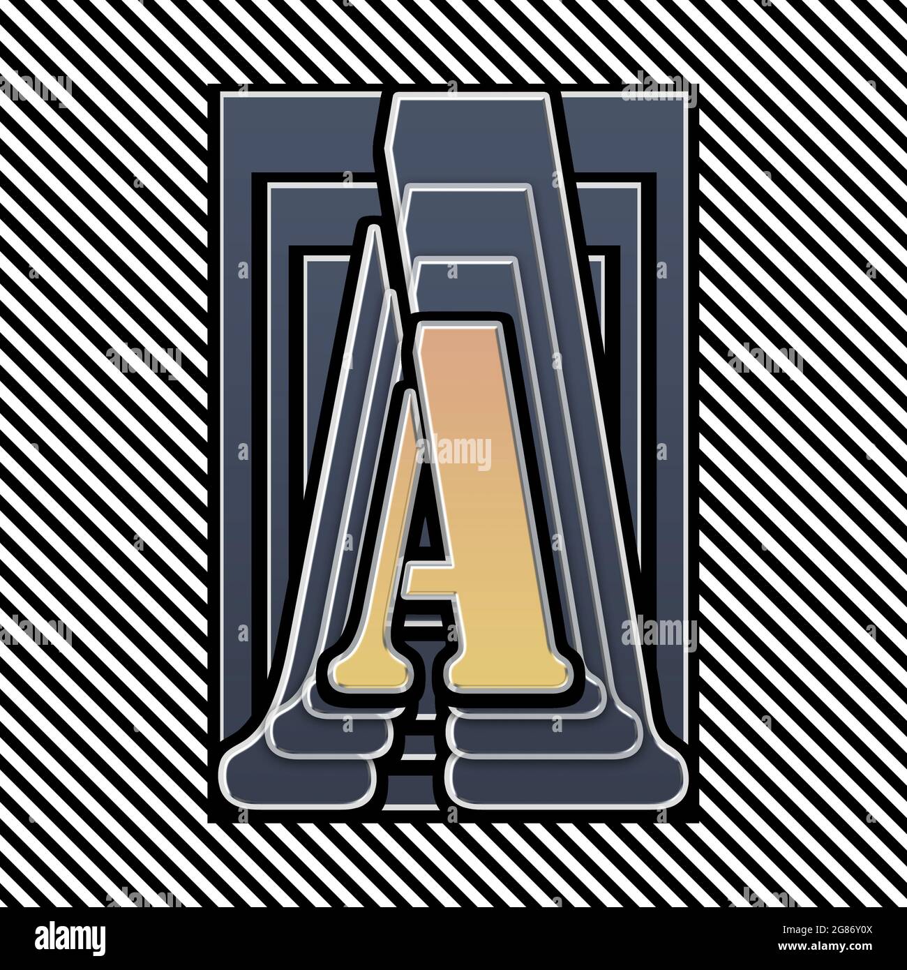 Monogramm mit Großbuchstaben A stenciled Stockfoto