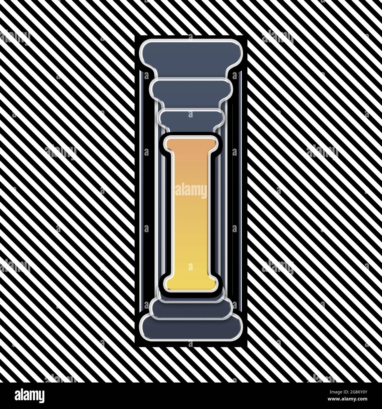 Monogramm mit Großbuchstaben i stenciled Stockfoto