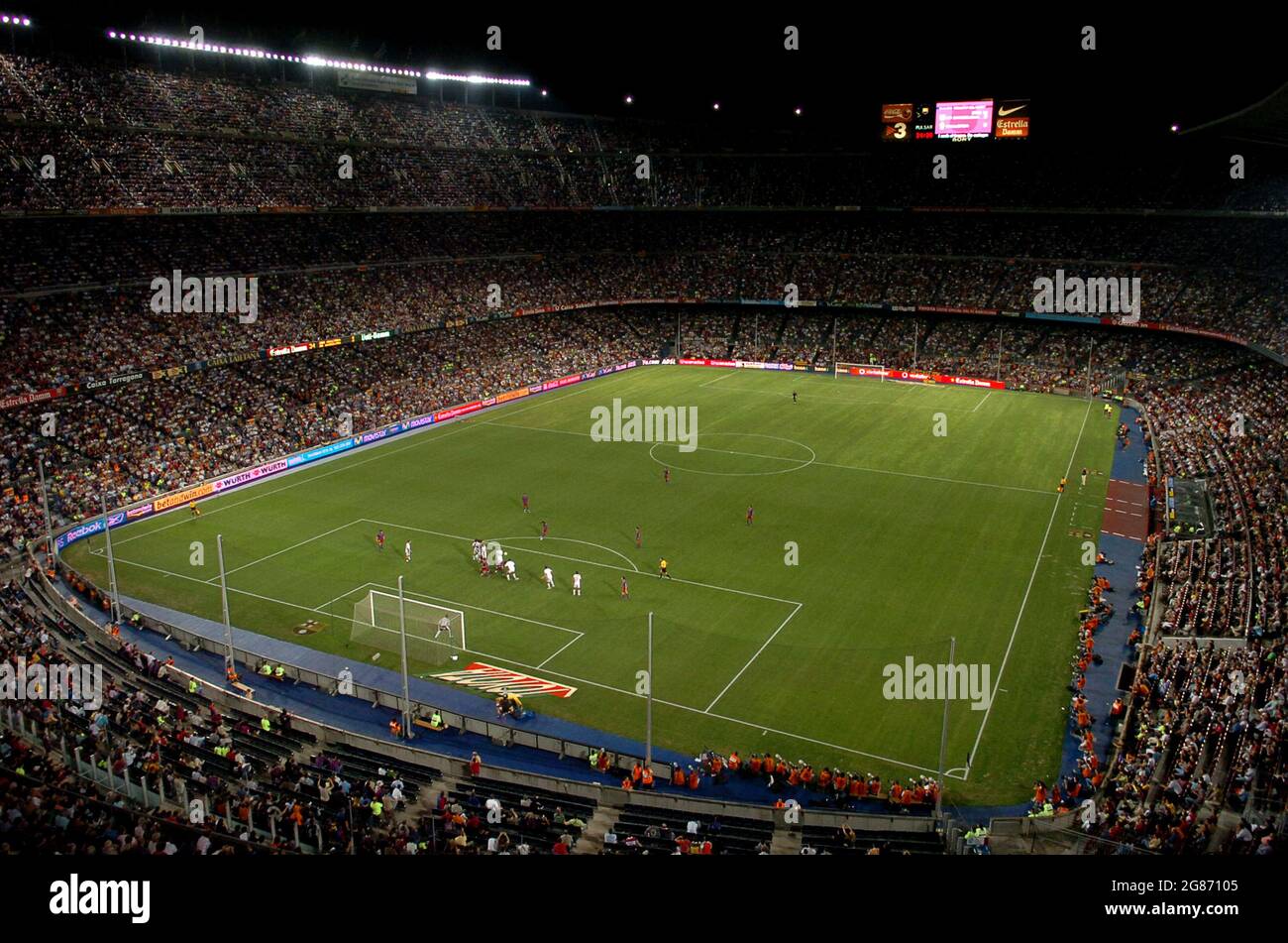 Camp Nou das Nou Camp ist die Heimat des Fußballclubs von Barcelona Stockfoto