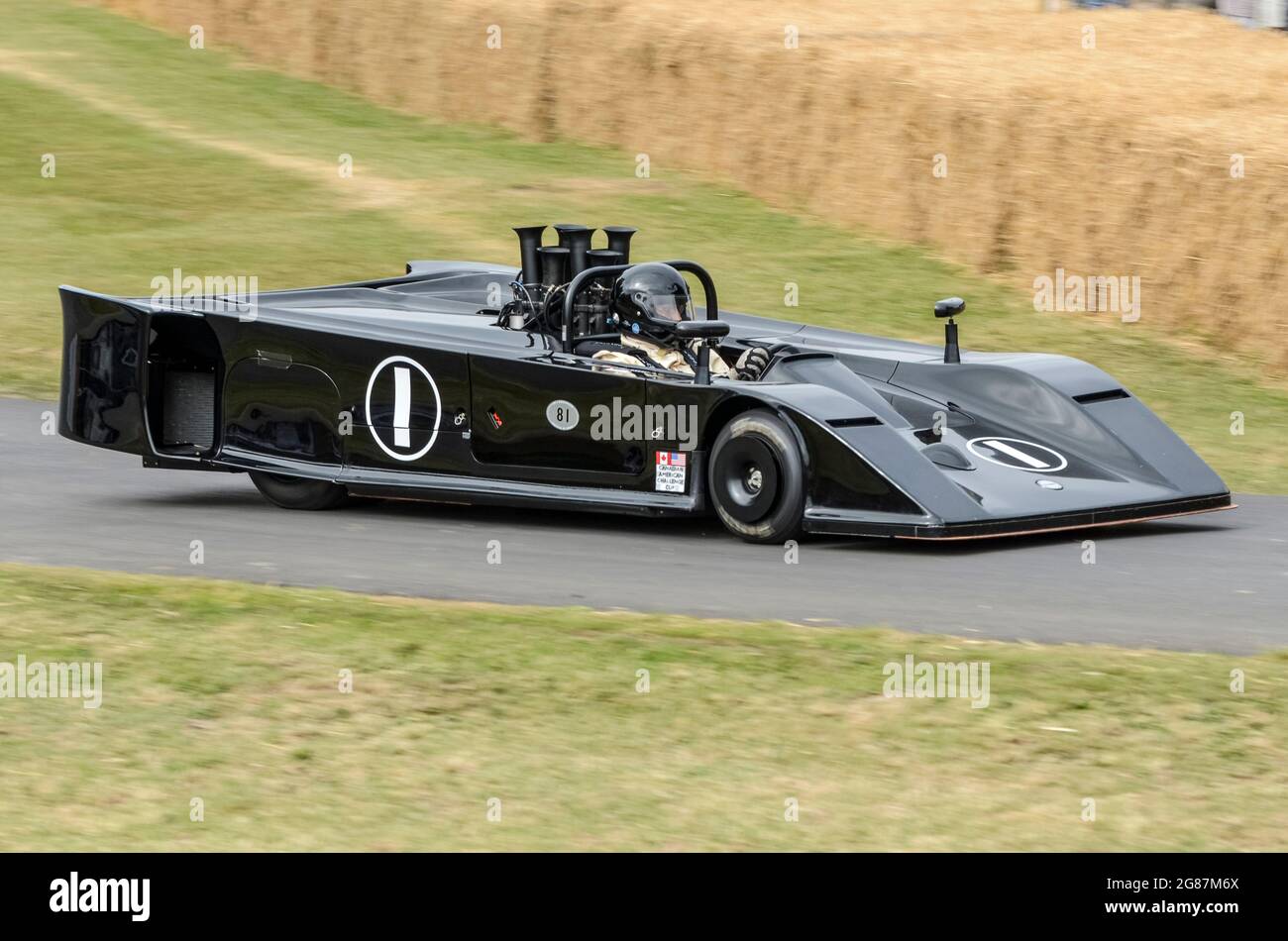 1970 AVS Shadow Chevrolet Mk 1 Can-am-Rennwagen beim Goodwood Festival of Speed 2013. Advanced Vehicle Systems Incorporated Design Stockfoto