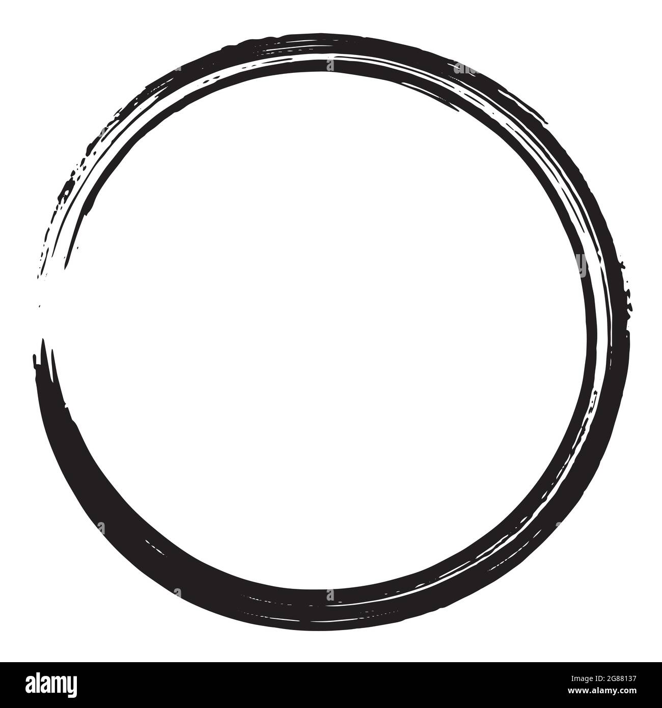 Abbildung Des Schwarzen Enso Zen Art Sumi-Tintenpinsel Stock Vektor