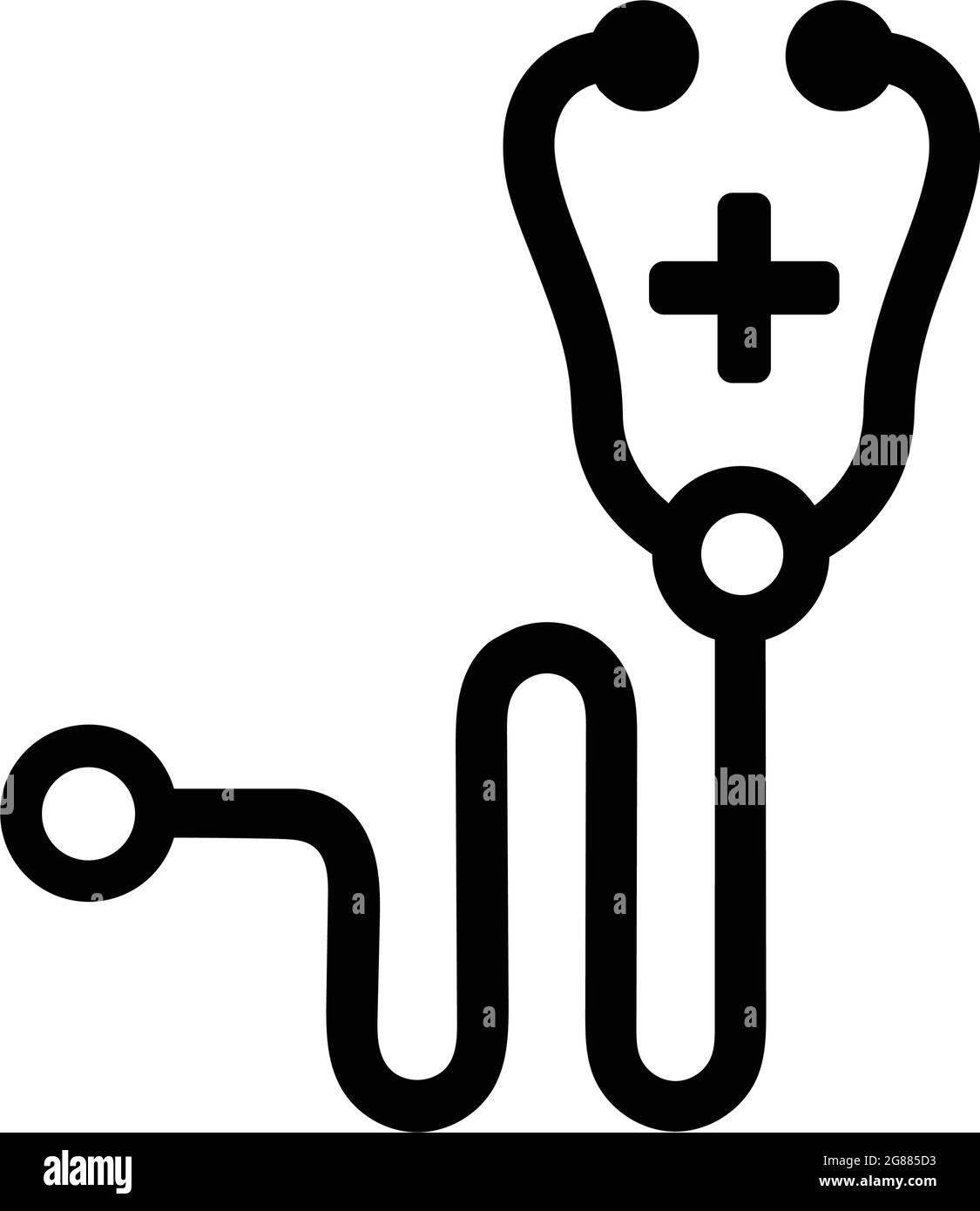 Arbeitsmedizin, Stethoskop-Symbol - einfache editierbare Vektor-EPS-Datei. Stock Vektor
