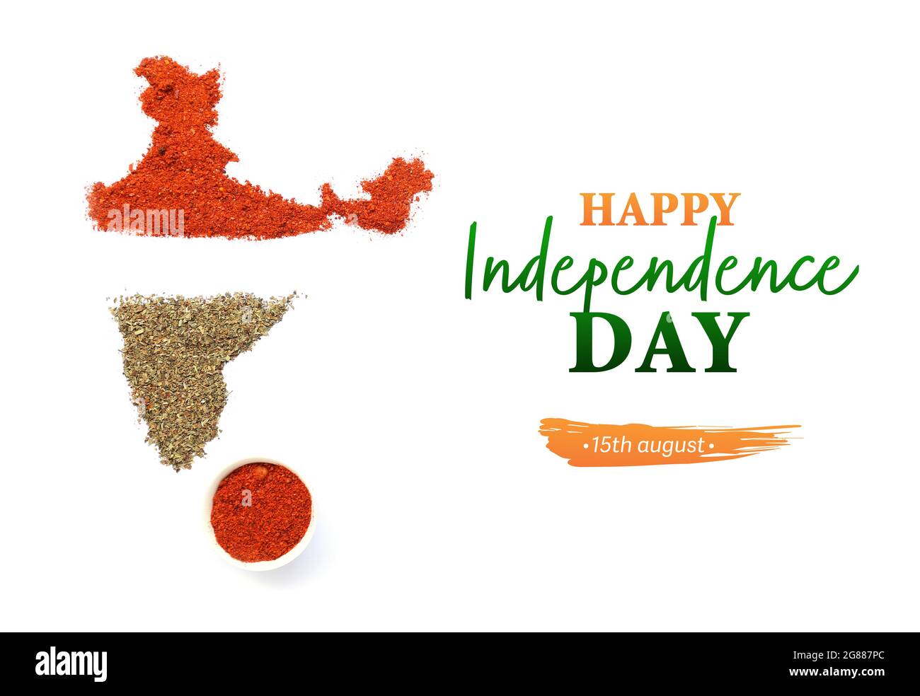 Grußkarte zum Unabhängigkeitstag Indiens Stockfoto