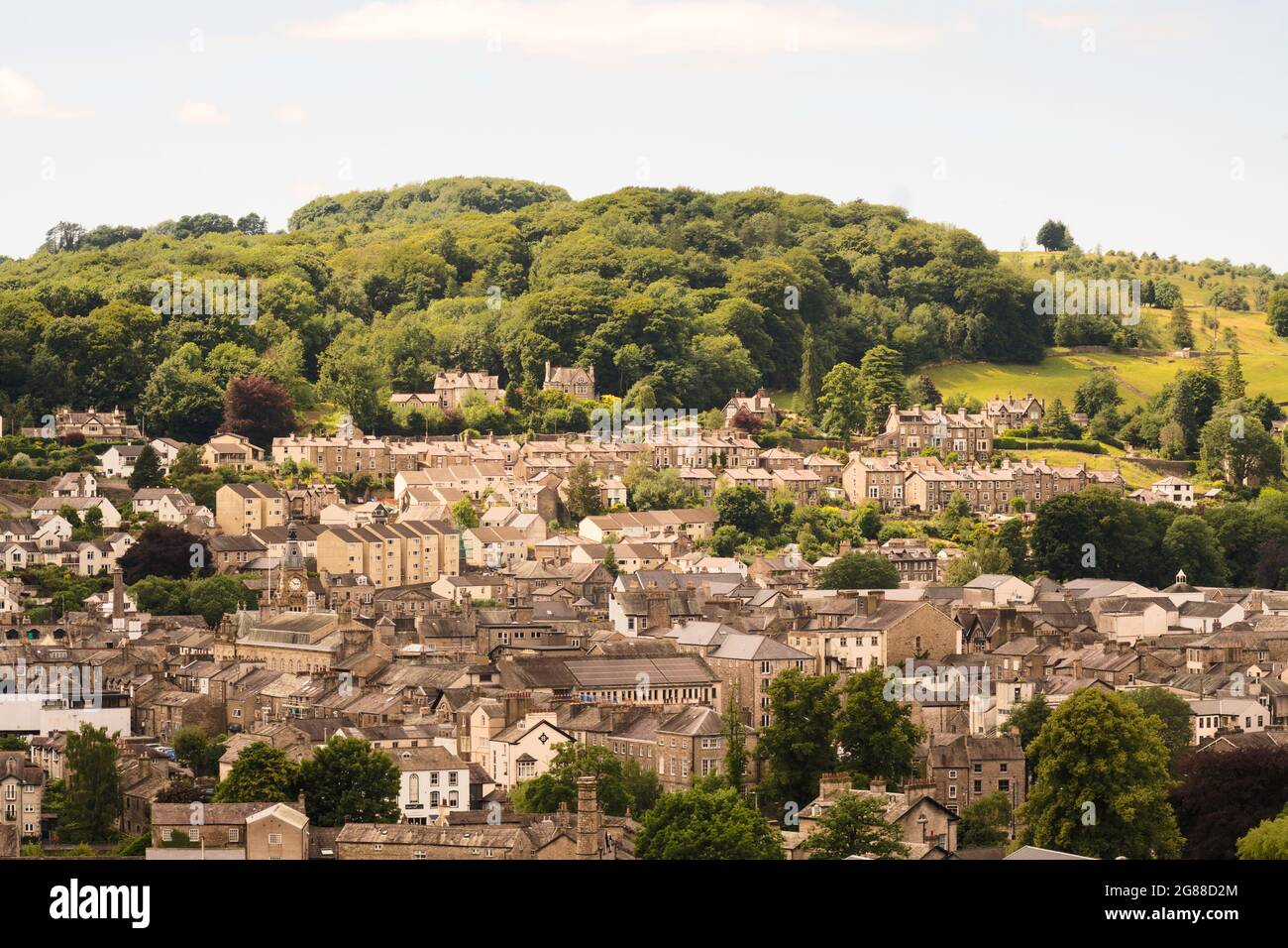 Kendal Townscape von oben, Cumbria, England, Großbritannien Stockfoto