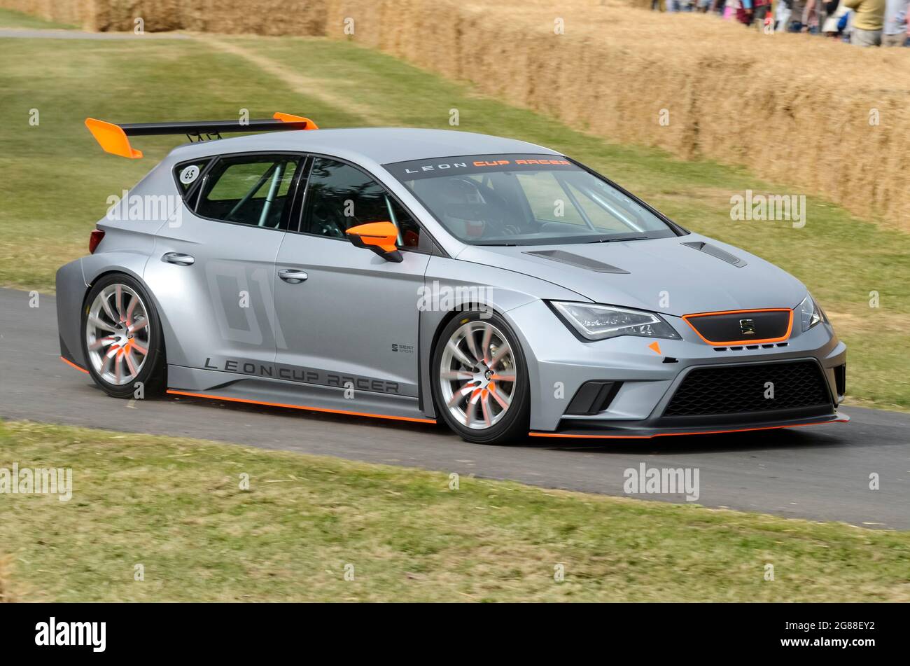 SEAT Leon Cup Racer beim Goodwood Festival of Speed 2013. Seat Leon Eurocup, TCR International Series, FIA European Touring Car Cup Rennwagen Stockfoto