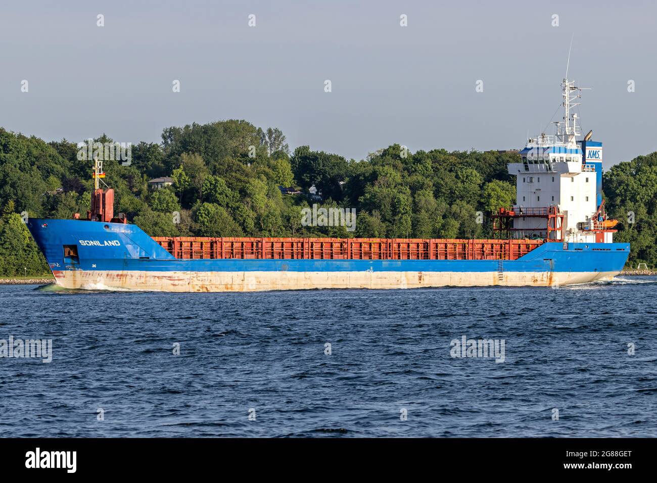 Stückgutschiff SONILAND in der Kieler Förde Stockfoto