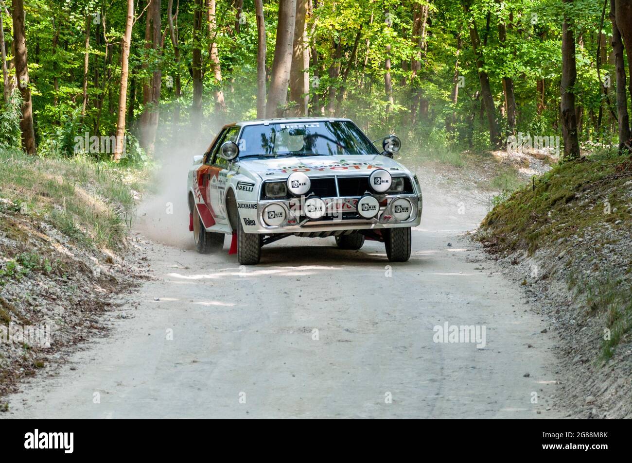 Toyota Celica Twin-Cam Turbo auf der Rallye-Bühne beim Goodwood Festival of Speed 2013. Bjorn Waldegard, Rallye-Auto der Gruppe B der 1980er-Jahre Stockfoto