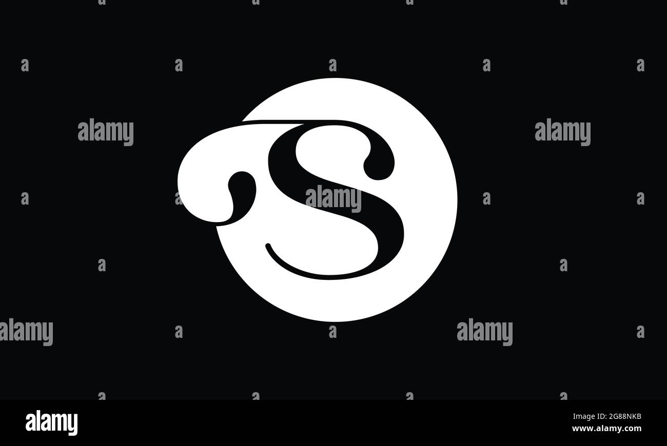 Initial S Buchstabe Schwarz Farbe mit weißem Hintergrund Logo Design Vektor-Vorlage. Abstrakter Buchstabe S Logo-Design Stock Vektor