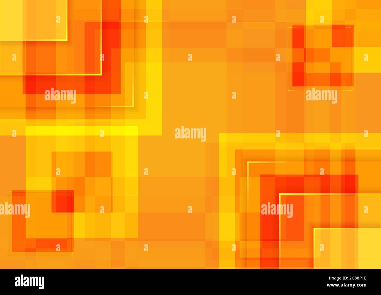 Abstrakter Hintergrund. Orangefarbenes Muster in quadratischen Formen. Moderner Vektor-Illustrator Stock Vektor