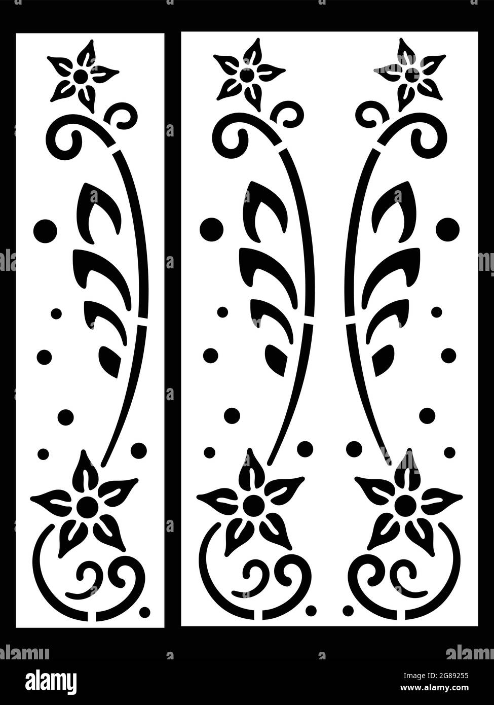 Jali Design für Grafik und Sperrholz, Trennwand, Schaum, Acryl und CNC-Maschine schneiden. Stock Vektor