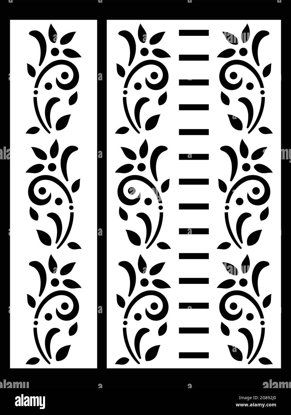 Jali Design für Graphic und Sperrholz, Trennwand, CNC-Router-Design-Schaumplatte, Acryl- und CNC-Maschineschneiden, EPS-Datei. Stock Vektor