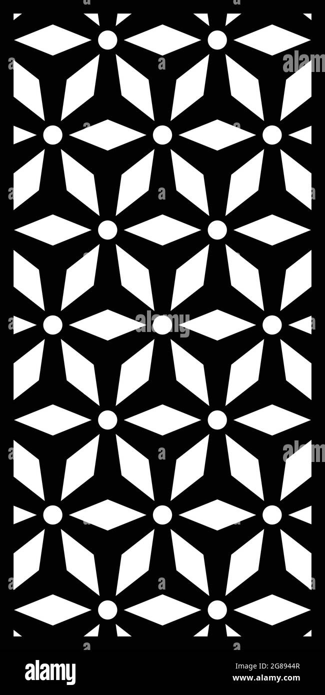 Jali Design für Grafik und Sperrholz, Router Jali Design, Trennwand, Schaum, Acryl und CNC-Maschine schneiden. Stock Vektor