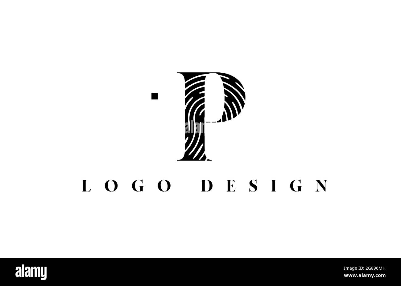 Logo-Symbol mit schwarz-weißem P-Buchstaben. Musterdesign für Unternehmens- und Geschäftsidentität Stock Vektor