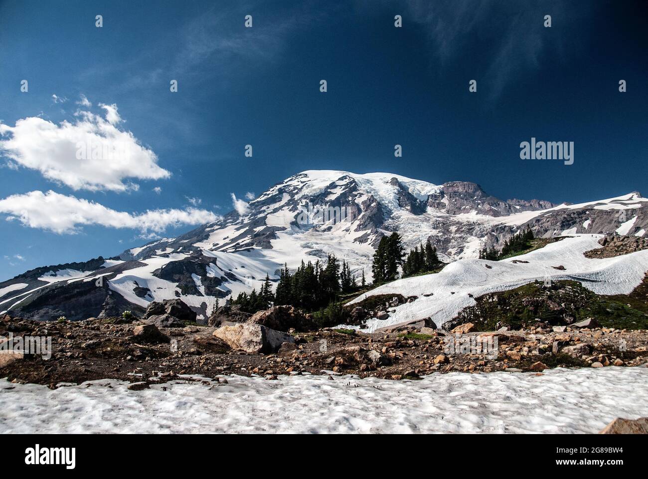 Gletscher auf Mt.Rainer, Mt. Rainer National Park, Washington Stockfoto