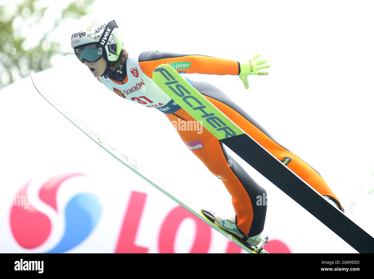 Wisla, Polen. 18. Juli 2021. Während des Einzel-Damen-Wettbewerbs des FIS Skisprung Sommer Grand Prix in Wisla. Kredit: SOPA Images Limited/Alamy Live Nachrichten Stockfoto