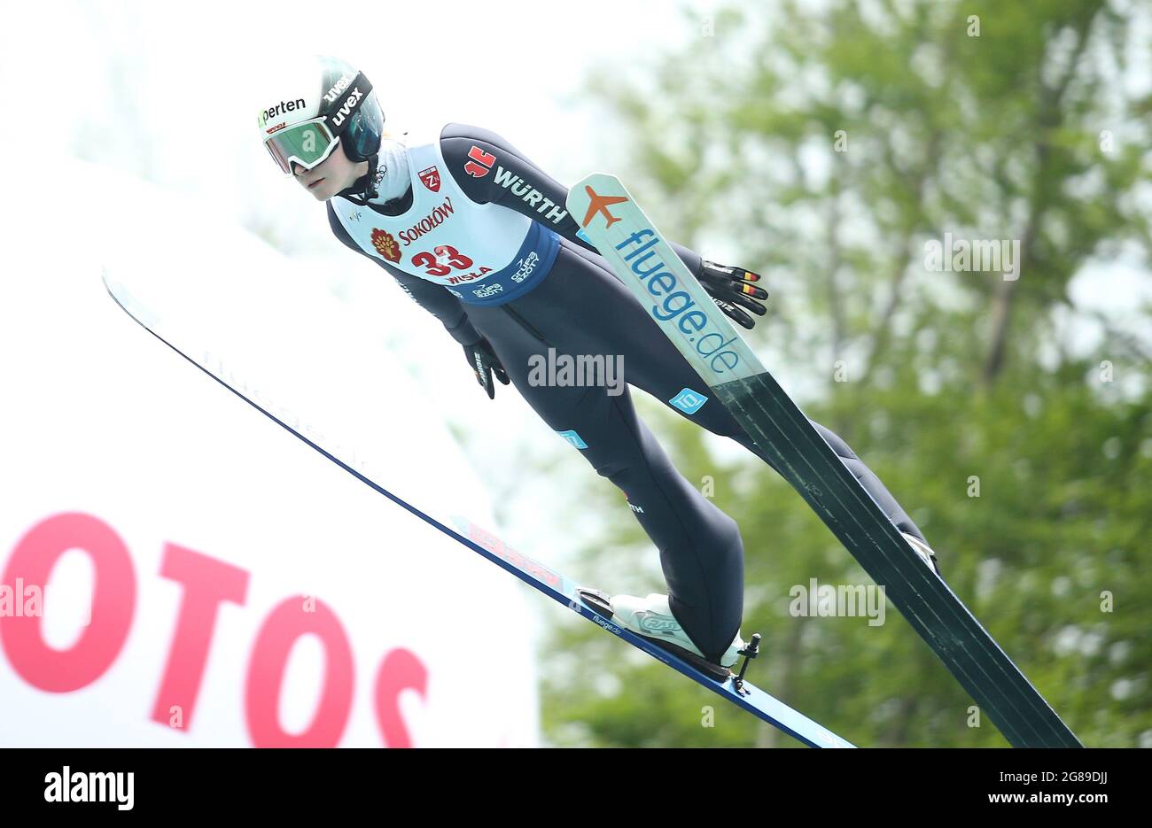 Wisla, Polen. 18. Juli 2021. Während des Einzel-Damen-Wettbewerbs des FIS Skisprung Sommer Grand Prix in Wisla. (Foto von Damian Klamka/SOPA Images/Sipa USA) Quelle: SIPA USA/Alamy Live News Stockfoto