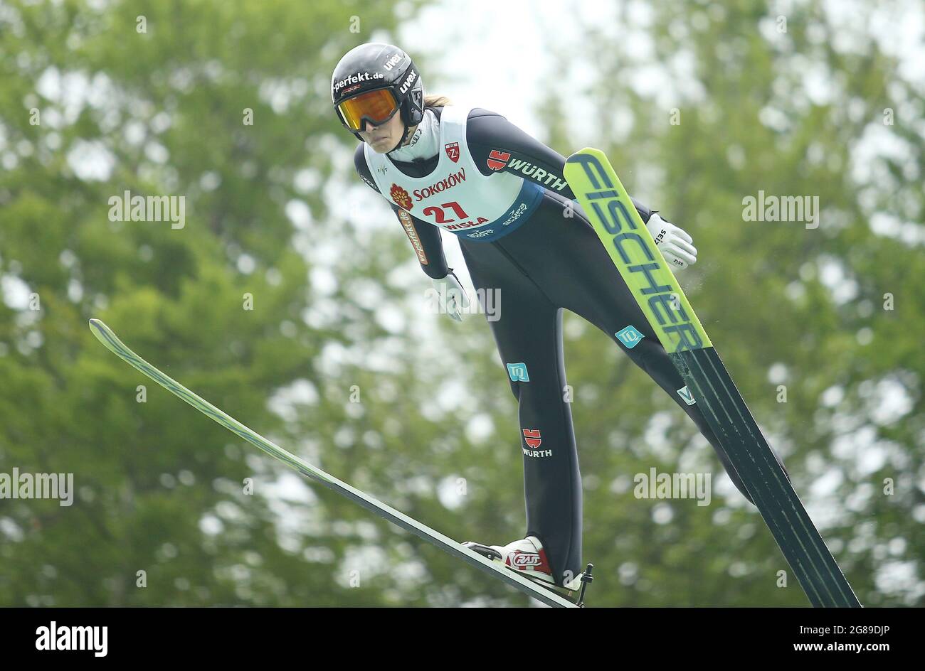Wisla, Polen. 18. Juli 2021. Während des Einzel-Damen-Wettbewerbs des FIS Skisprung Sommer Grand Prix in Wisla. (Foto von Damian Klamka/SOPA Images/Sipa USA) Quelle: SIPA USA/Alamy Live News Stockfoto