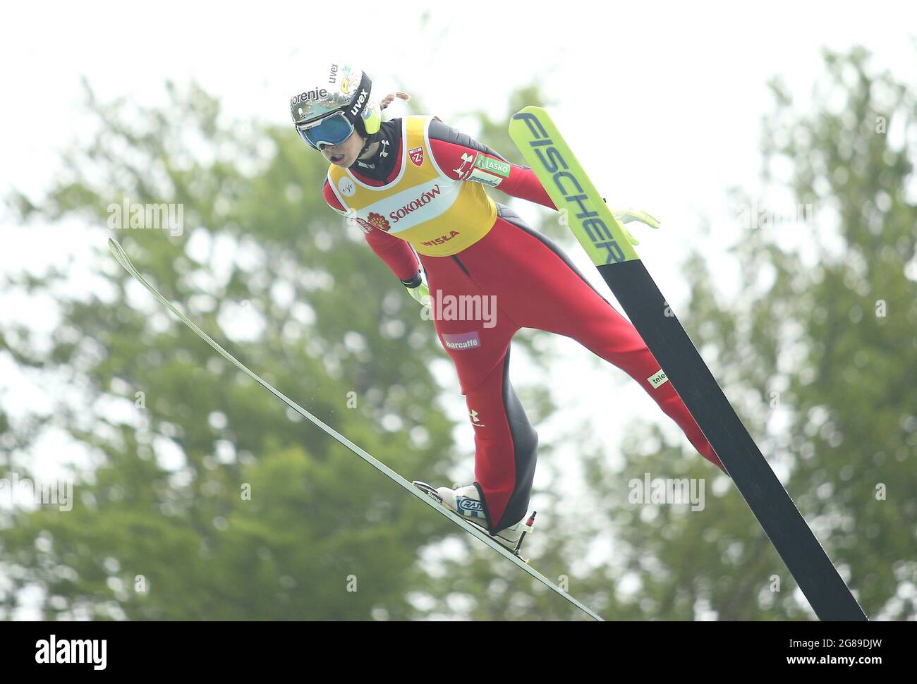 Wisla, Polen. 18. Juli 2021. Während des Einzel-Damen-Wettbewerbs des FIS Skisprung Sommer Grand Prix in Wisla. (Foto von Damian Klamka/SOPA Images/Sipa USA) Quelle: SIPA USA/Alamy Live News Stockfoto