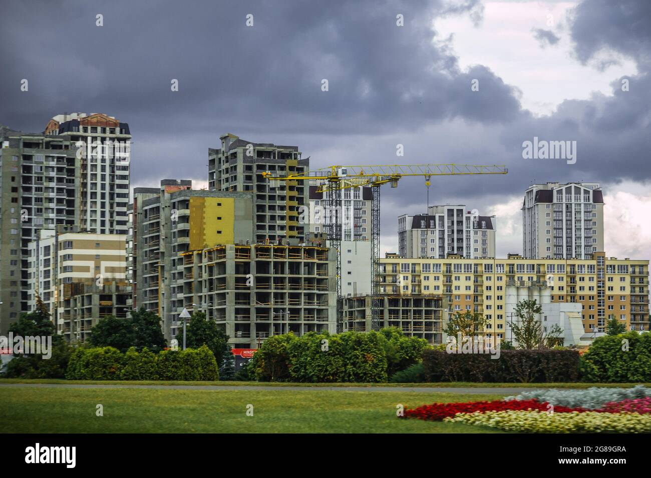 Bau einer neuen Wohnanlage Stockfoto