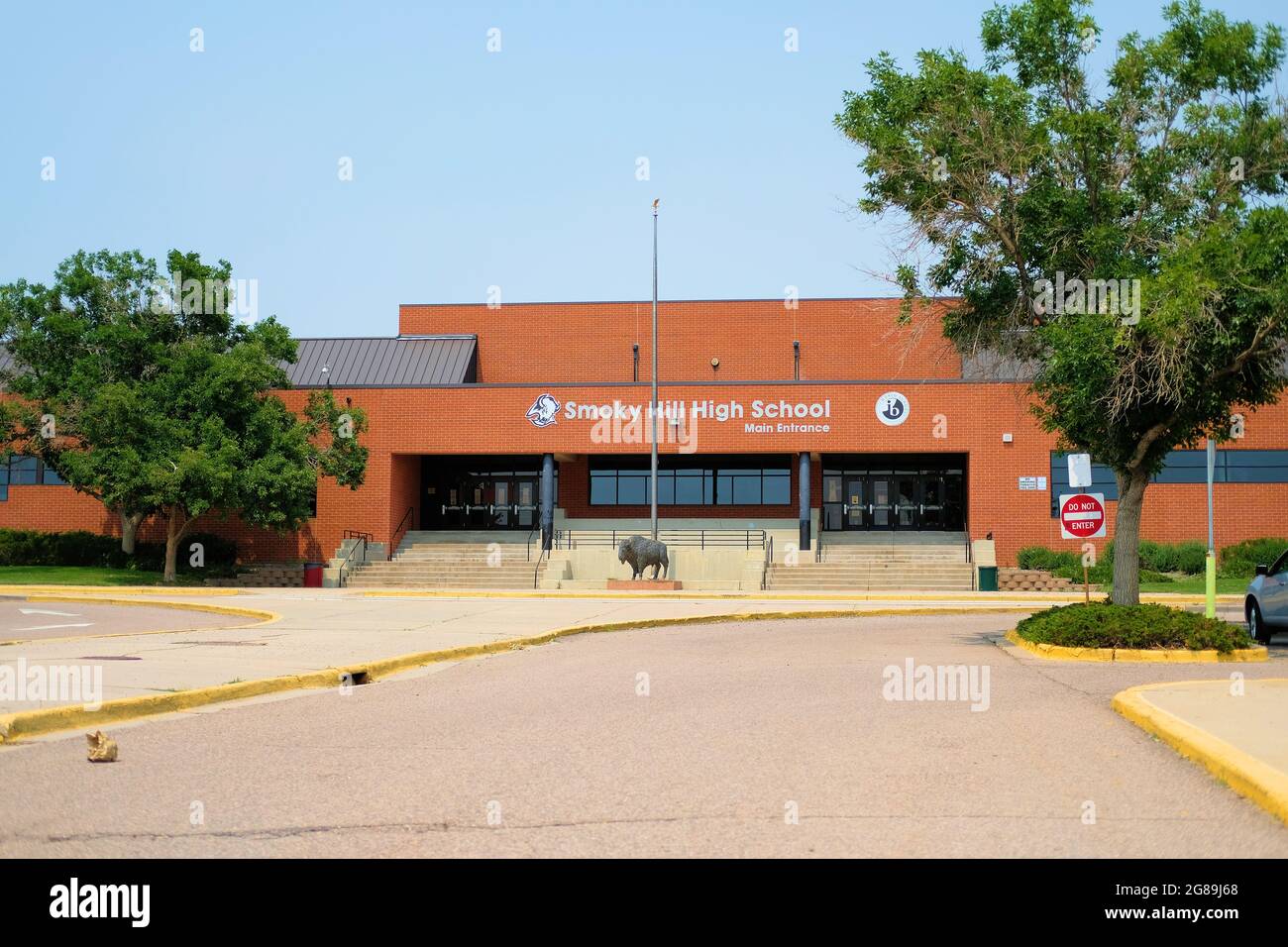 Smoky Hill High School in Aurora, Colorado, Teil des Cherry Creek School District, erbaut 1974, Heimat der Buffs (Maskottchen: Buffaloes) Stockfoto