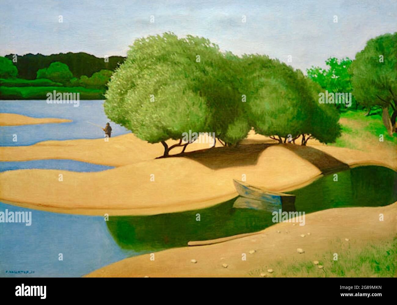 Félix Vallotton Kunstwerk mit dem Titel Sandbanks an der Loire oder Bancs de Sable sur la Loire. Stockfoto