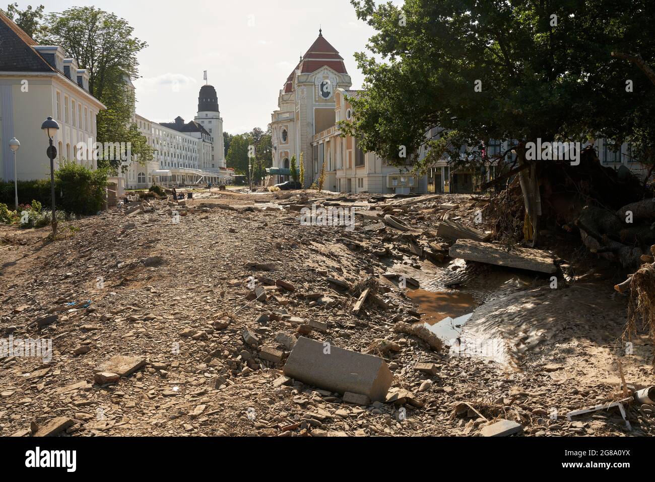 Bad Neuenahr, Deutschland. Juli 2021. Der Kurkomplex in Bad Neuenahr ist verwüstet. Quelle: Thomas Frey/dpa/Alamy Live News Stockfoto