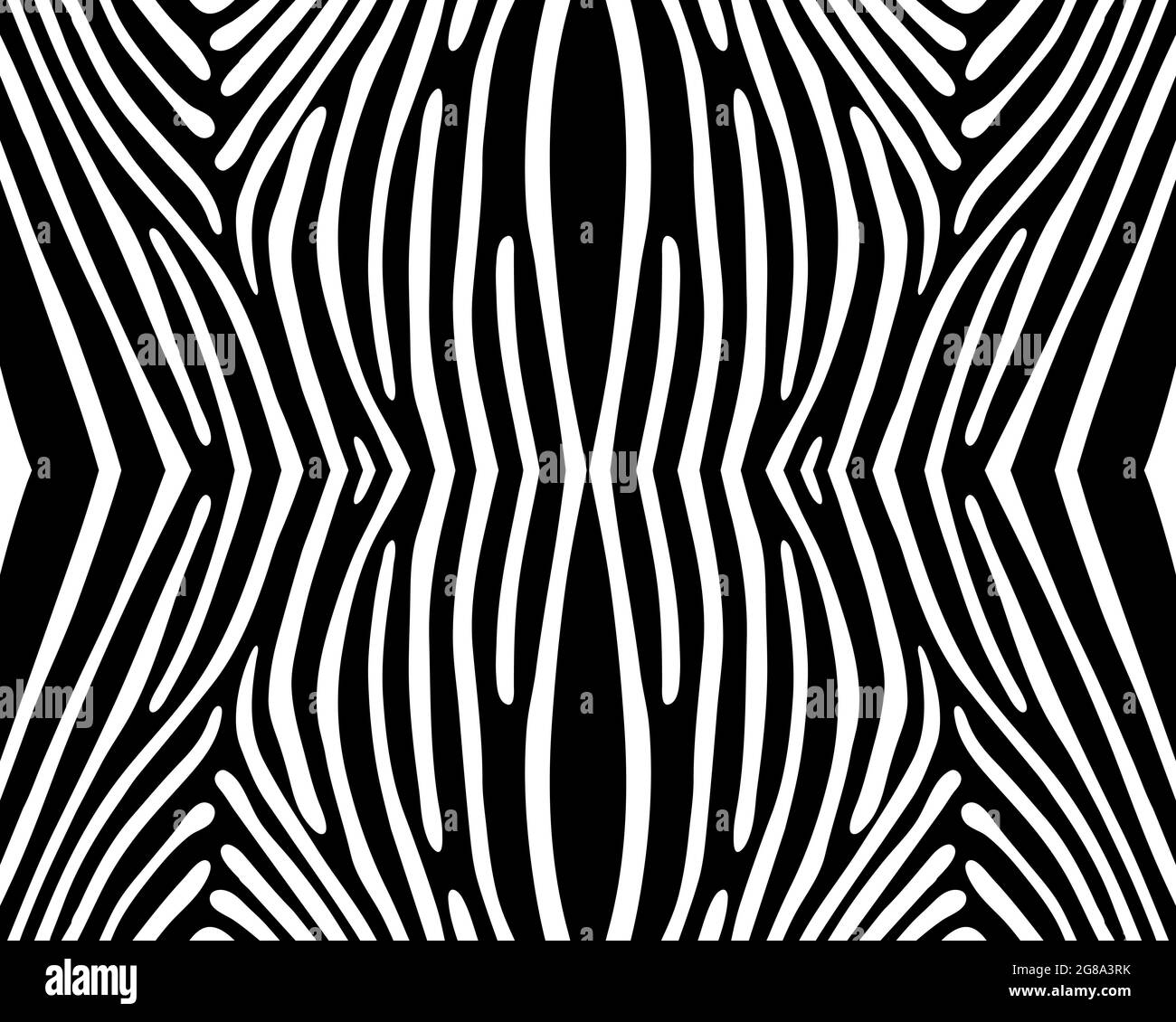 Nahtloses Zebramuster in Schwarz und Weiß auf weißem Hintergrund Stockfoto