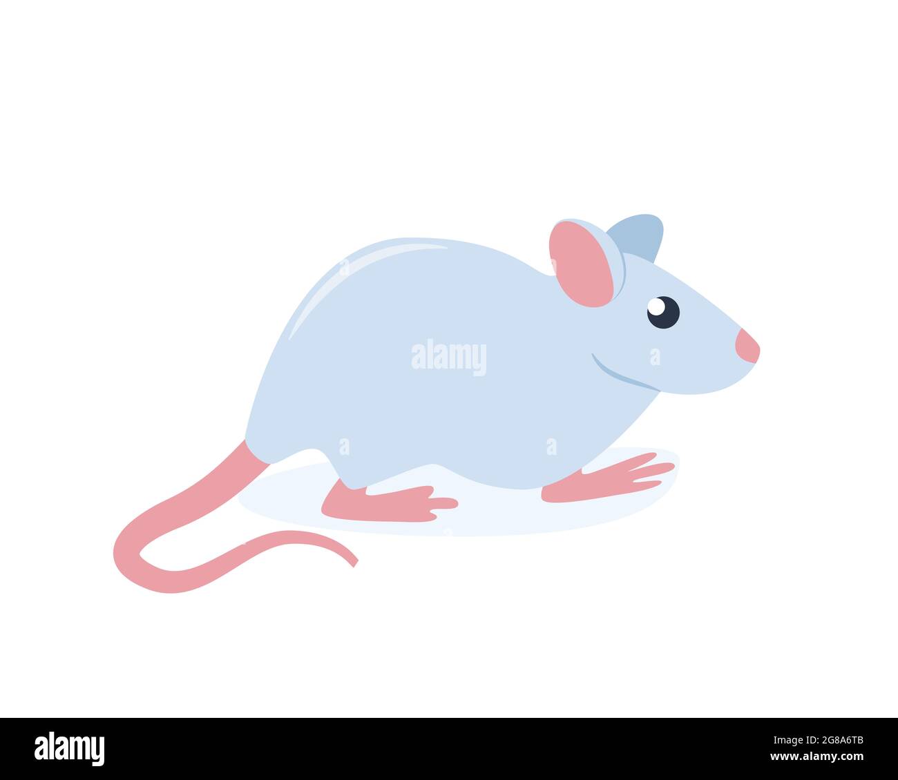 Cartoon nette Maus auf weißem Hintergrund isoliert, Vektor-Illustration Stock Vektor